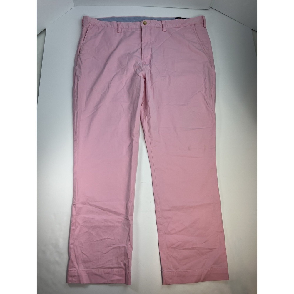 Polo Ralph Lauren Pants Mens 42x30 Coral Pink Salmon Chino Stretch Straight Fit